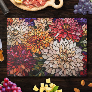 Stained Glass Dahlia Art Cutting Board