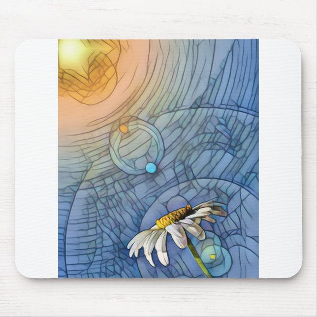 Stained Glass Daisy In The Sun Mouse Mat (Front)
