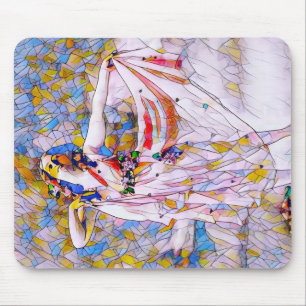 Stained Glass Dancer in Flowing Dress Mouse Mat