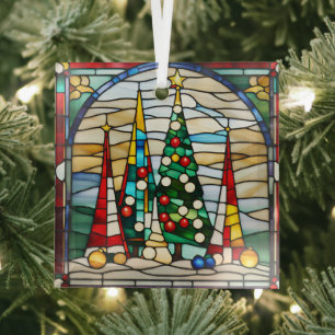 Stained Glass Decorative Christmas Trees Glass Tree Decoration