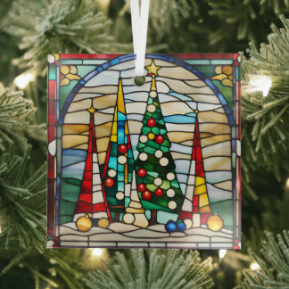 Stained Glass Decorative Christmas Trees Glass Tree Decoration