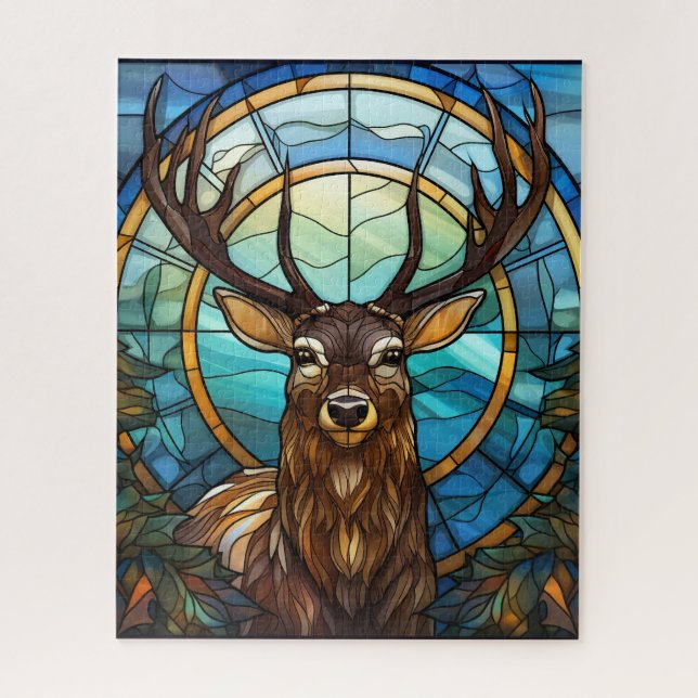 Stained Glass Deer Puzzle (Vertical)