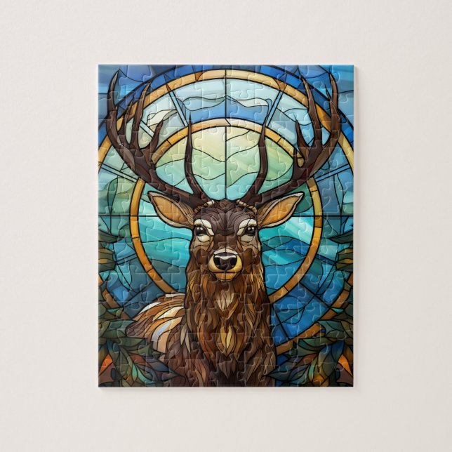 Stained Glass Deer Puzzle (Vertical)