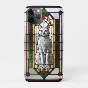 Stained Glass Design with Cat iPhone 11 Pro Case