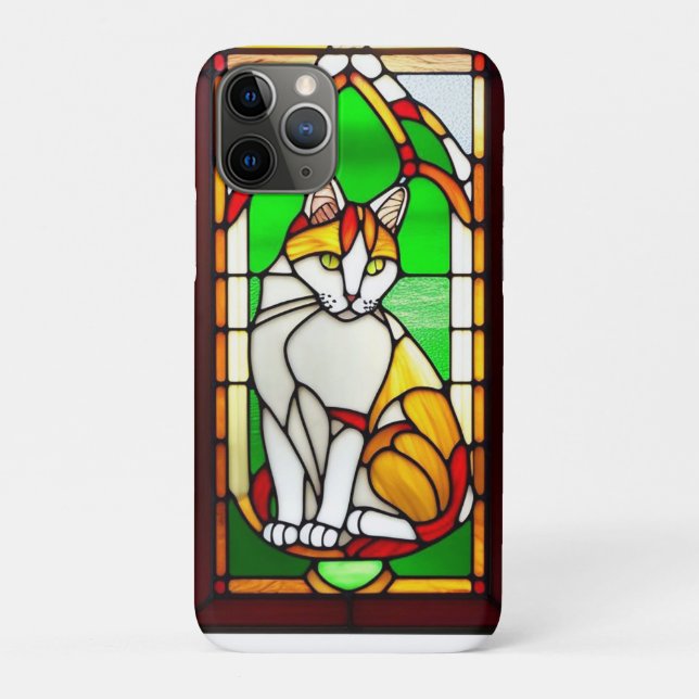 Stained Glass Design with Cat Case-Mate iPhone Case (Back)