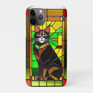 Stained Glass Design with Cat iPhone 11 Pro Case