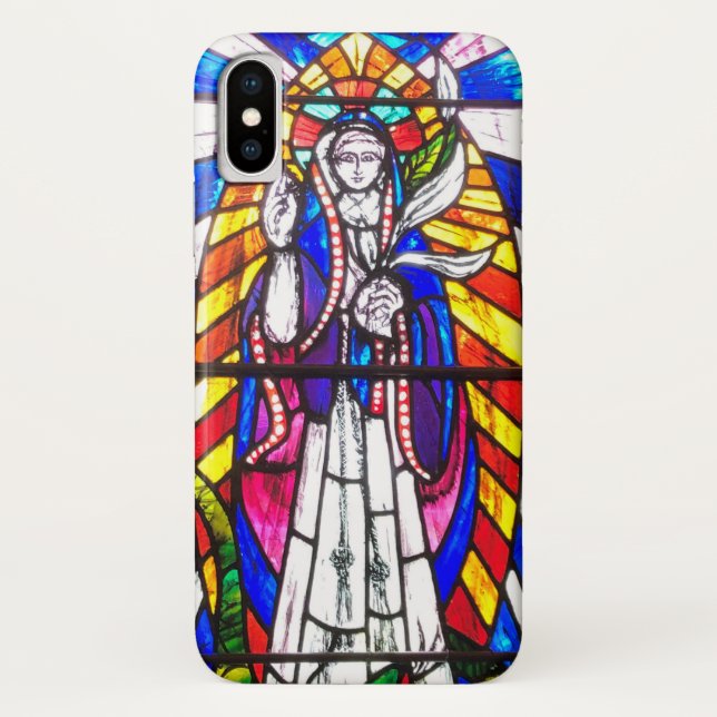 Stained Glass Design with Religious Figure. Case-Mate iPhone Case (Back)