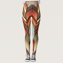 Stained glass diamond print leggings