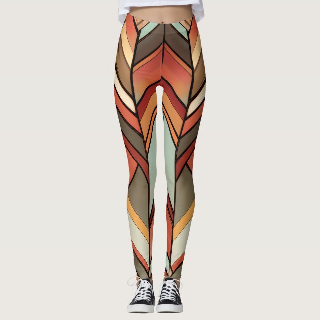 Stained glass diamond print leggings (Front)