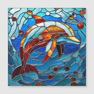 Stained glass dolphin