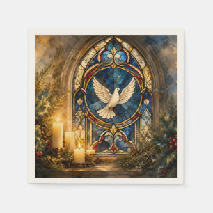 Stained Glass Dove Christmas Window Napkin