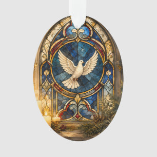 Stained Glass Dove Christmas Window Ornament
