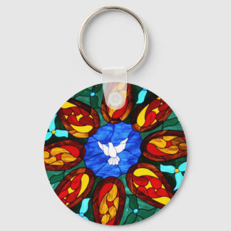 Stained Glass Dove Key Ring