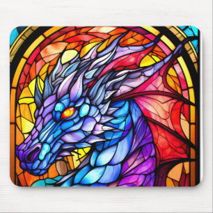 Stained Glass Dragon Mouse Pad
