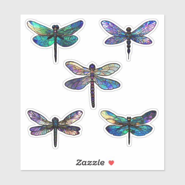 Stained Glass Dragonflies (Sheet)