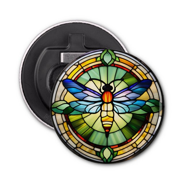 Stained Glass Dragonfly Bottle Opener (Front)