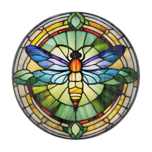 Stained Glass Dragonfly Cutting Board