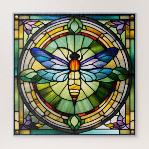 Stained Glass Dragonfly Jigsaw Puzzle