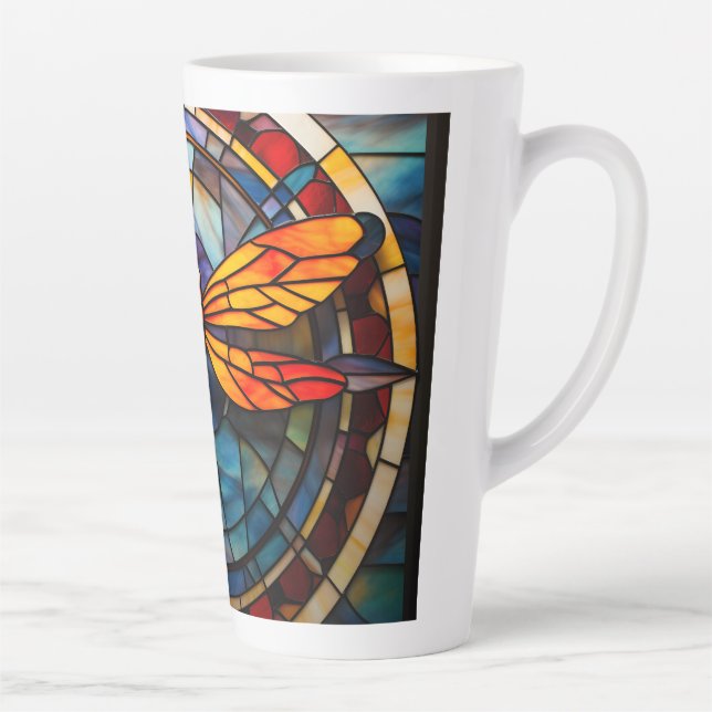 stained glass dragonfly  latte mug (Right)