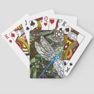 Stained Glass Dragonfly Playing Cards