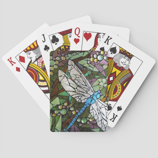 Stained Glass Dragonfly Playing Cards (Back)