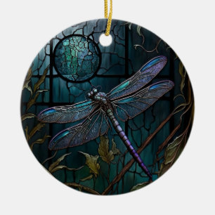 Stained Glass Dragonfly Shower Curtain Ceramic Tree Decoration