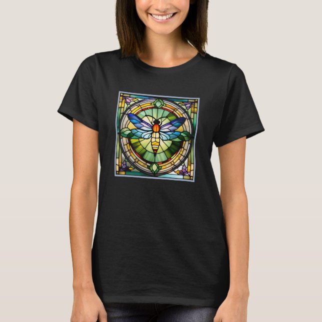 Stained Glass Dragonfly T-Shirt (Front)