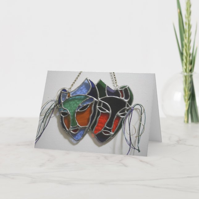 Stained Glass Drama Mask Card (Front)