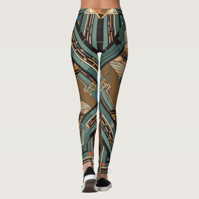 Stained Glass Earth Tone Leggings (Back)