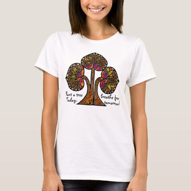 Stained Glass Eco Tree (Personalised) T-Shirt (Front)