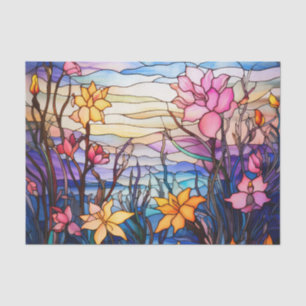 Stained Glass Effect Flowers Decoupage Tissue Paper