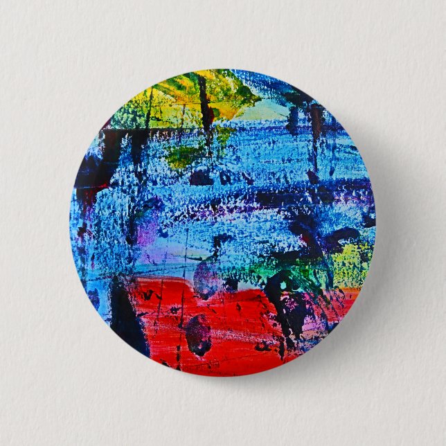 Stained Glass effect modern abstract art 6 Cm Round Badge (Front)
