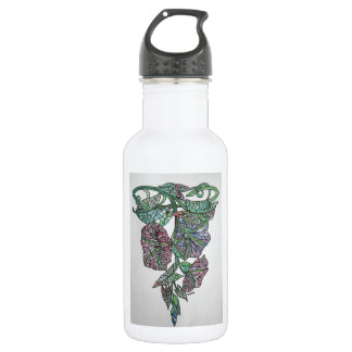 Stained Glass Effect Morning Glory September Birth 532 Ml Water Bottle