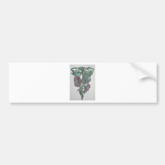 Stained Glass Effect Morning Glory September Birth Bumper Sticker