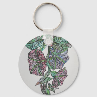 Stained Glass Effect Morning Glory September Birth Key Ring