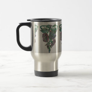 Stained Glass Effect Morning Glory September Birth Travel Mug