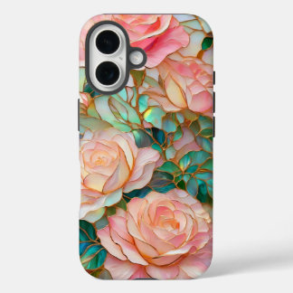 Stained Glass Effect Rose Stained Glass Phone Case