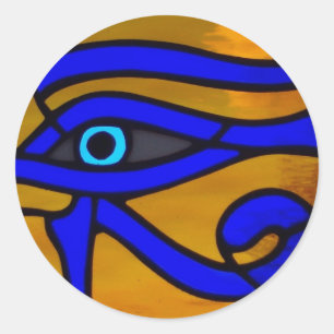 Stained Glass "Eye of Horus" Classic Round Sticker