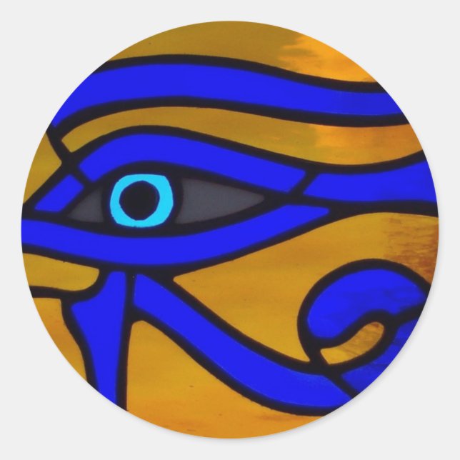 Stained Glass "Eye of Horus" Classic Round Sticker (Front)