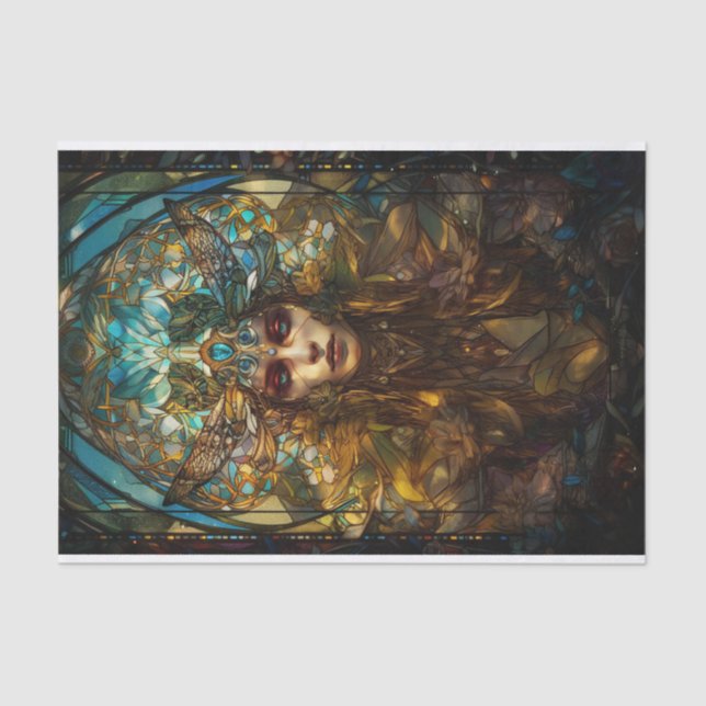 Stained Glass Fairy Lady Tissue Paper (Front)