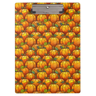 Stained Glass Fall Pumpkin Field  Clipboard