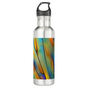 Stained Glass Feather AI Abstract Art   710 Ml Water Bottle