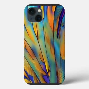 Stained Glass Feather AI Abstract Art iPhone 13 Case