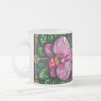 Stained Glass Featuring Pink Orchids