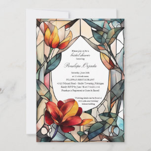 Stained Glass Floral Bridal Shower Invitation