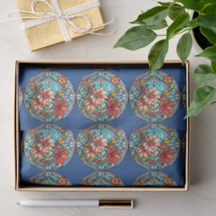 Stained Glass Floral Mosaic Art Design Tissue Paper