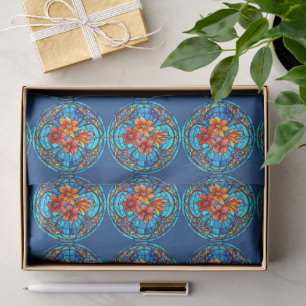 Stained Glass Floral Mosaic Art Design Tissue Paper