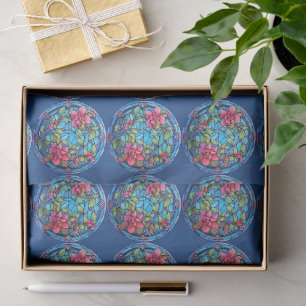 Stained Glass Floral Mosaic Art Design Tissue Paper