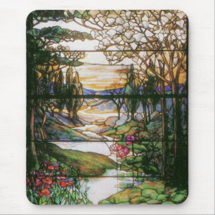 Stained Glass Floral Mousepad