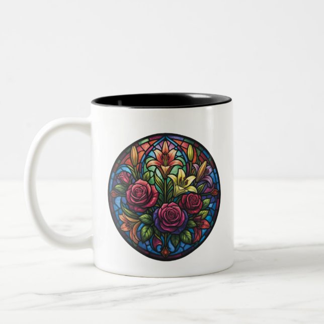 Stained Glass Floral Mug (Left)